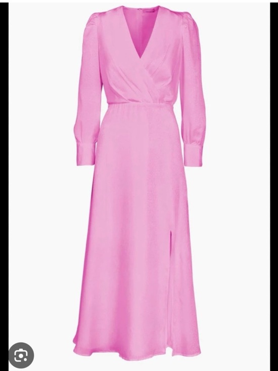 Adelyn Rae Dresses & Skirts - Adeline Rae Pink Long Sleeve V-Neck Wrap Maxi Dress